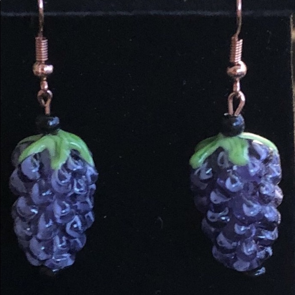 Glass Grape Earrings